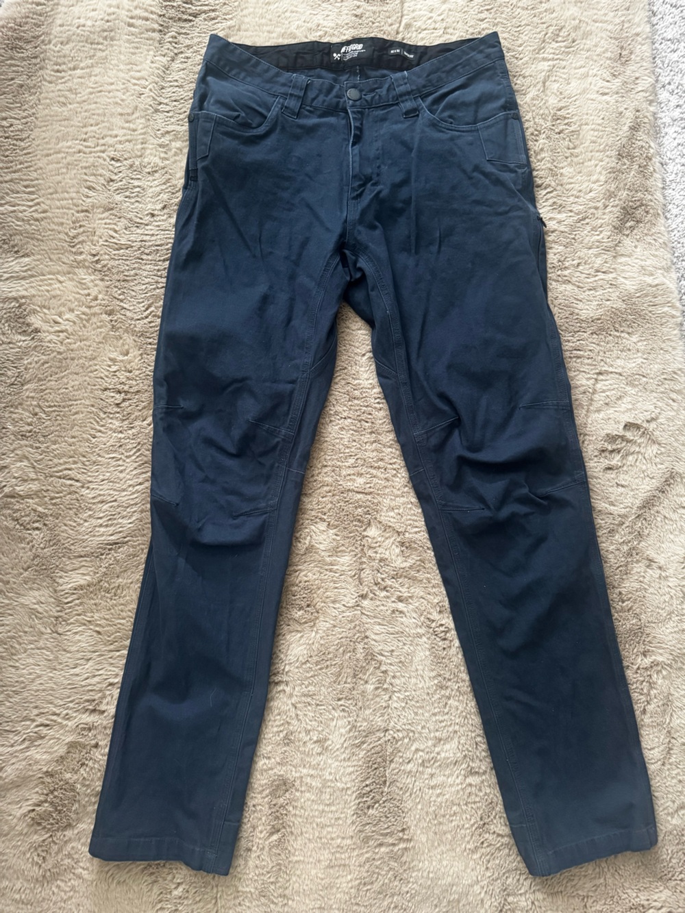 Off the grid Men's Dark Navy Performance Pants 32x32 taper fit